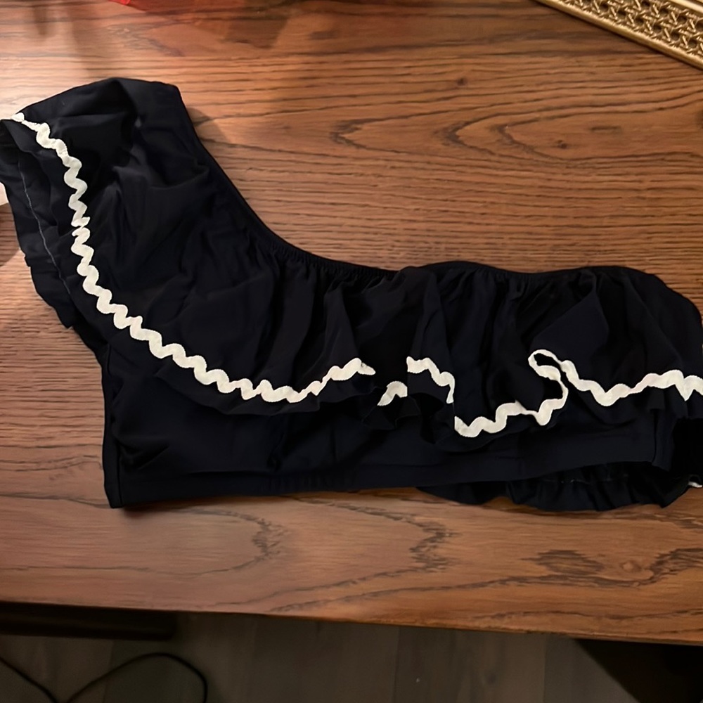 J. Crew One Shoulder Navy Bikini Top